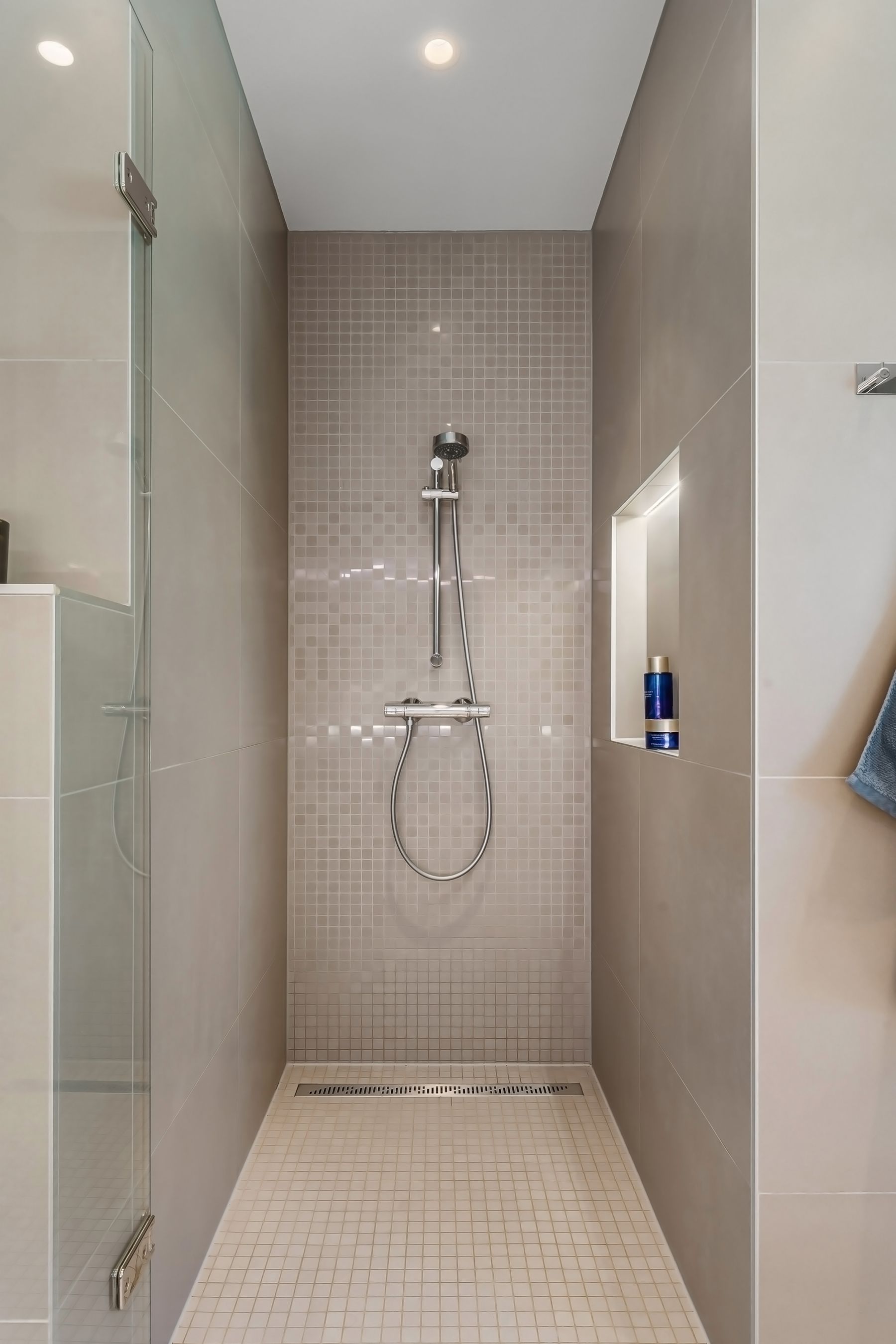 Stock photo of a modern tiled shower